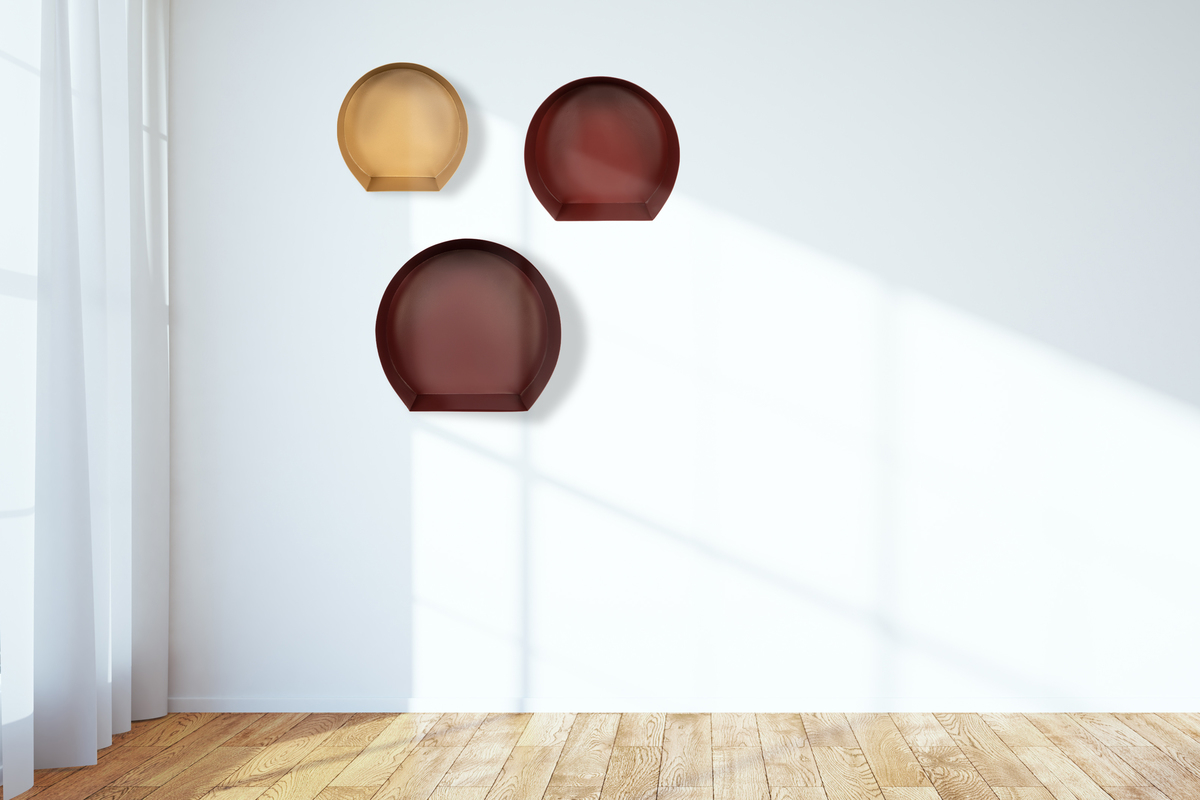 Kayoom Wandregal-Set Triple 110 Dunkelrot / Bordeaux / Gold