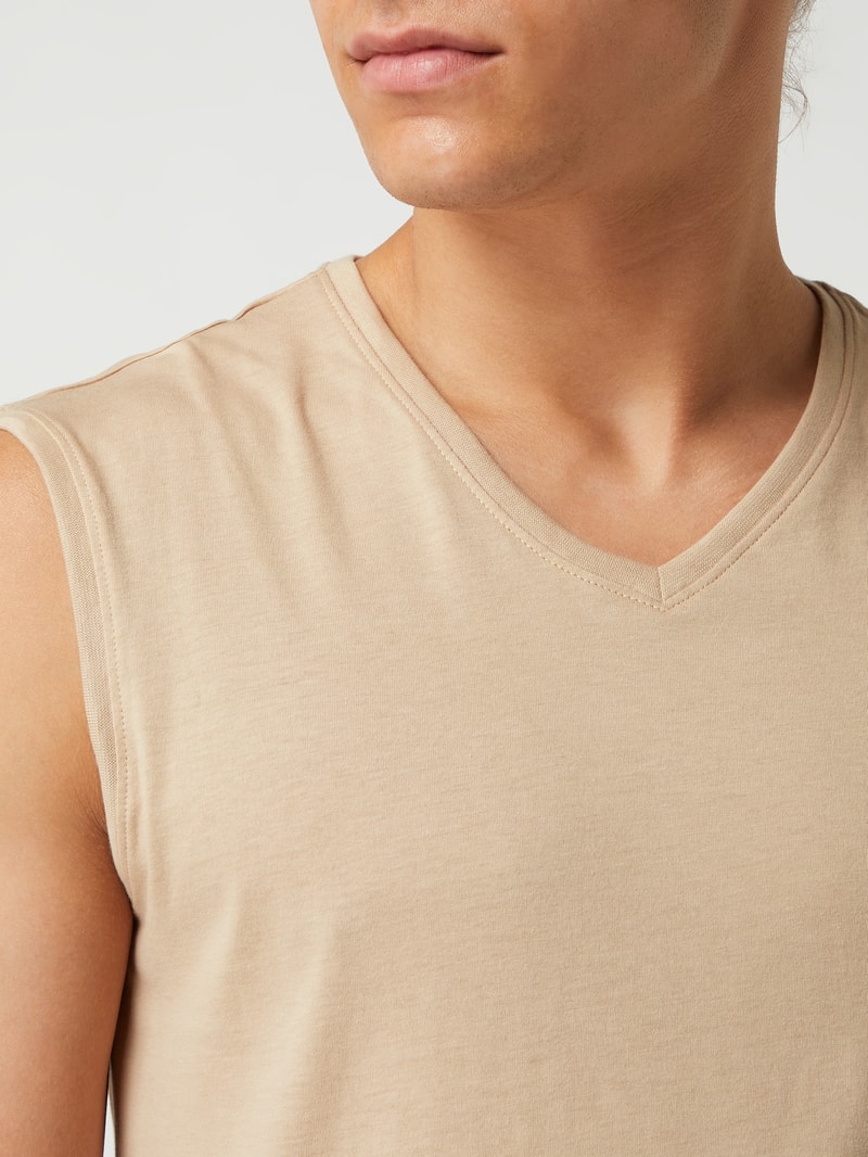 Body Fit Tanktop im 2er-Pack aus Pima-Baumwolle in beige