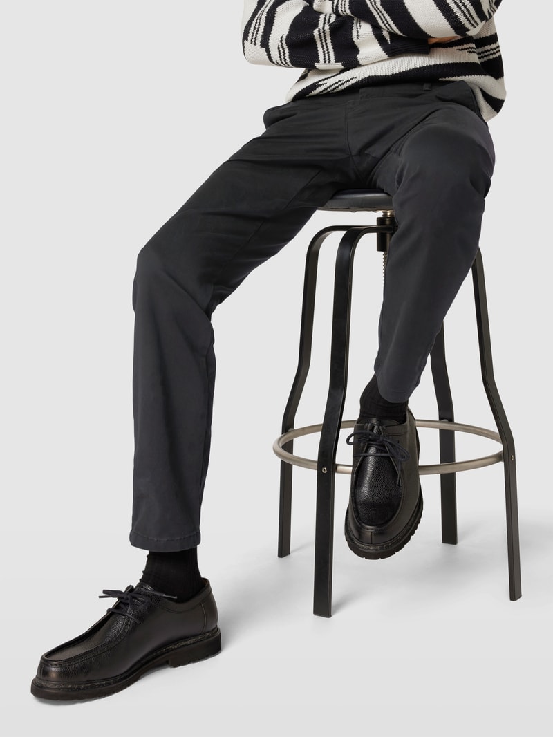 Slim Fit Chino in unifarbenem Design Modell 'NEW Miles' in schwarz