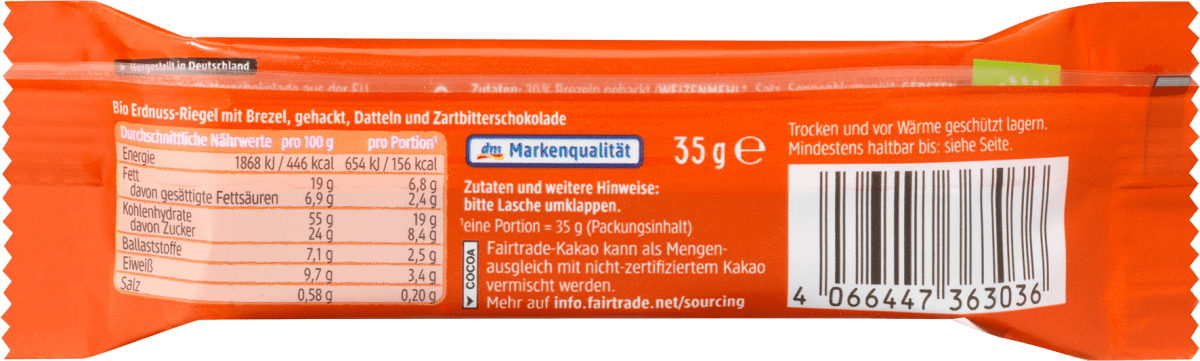 Nussriegel, Peanut & Pretzel, 35 g