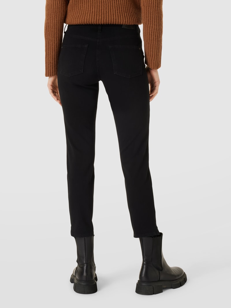 Jeans mit Label-Patch Modell 'PIPER' in schwarz