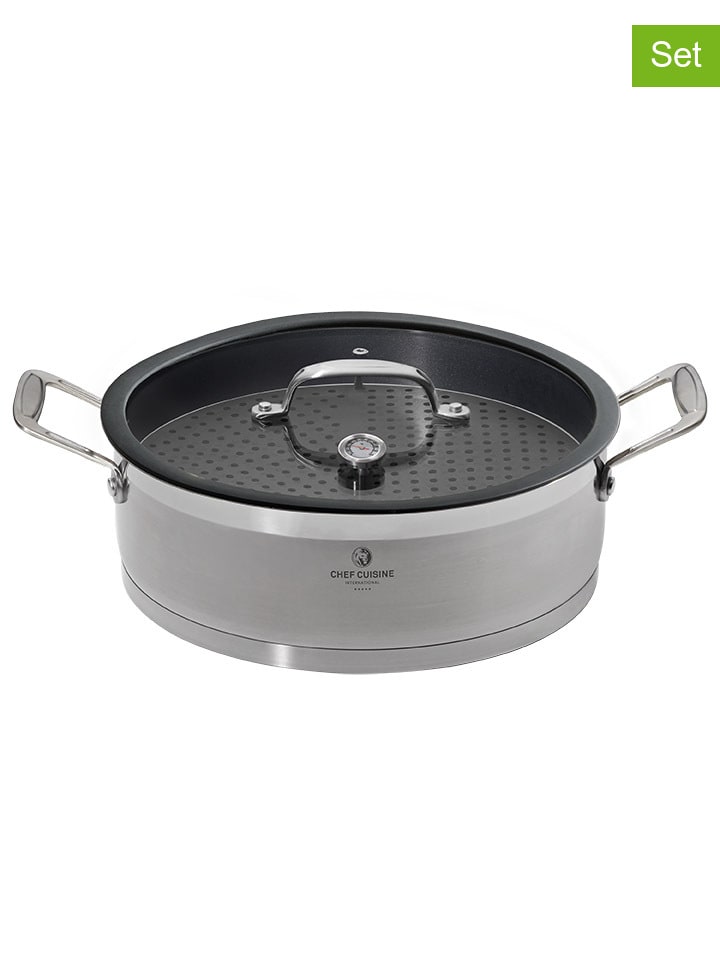 Chef Cuisine 4tlg. Set: Dampfgarer in Silber - Ø 28 cm günstig kaufen onesize