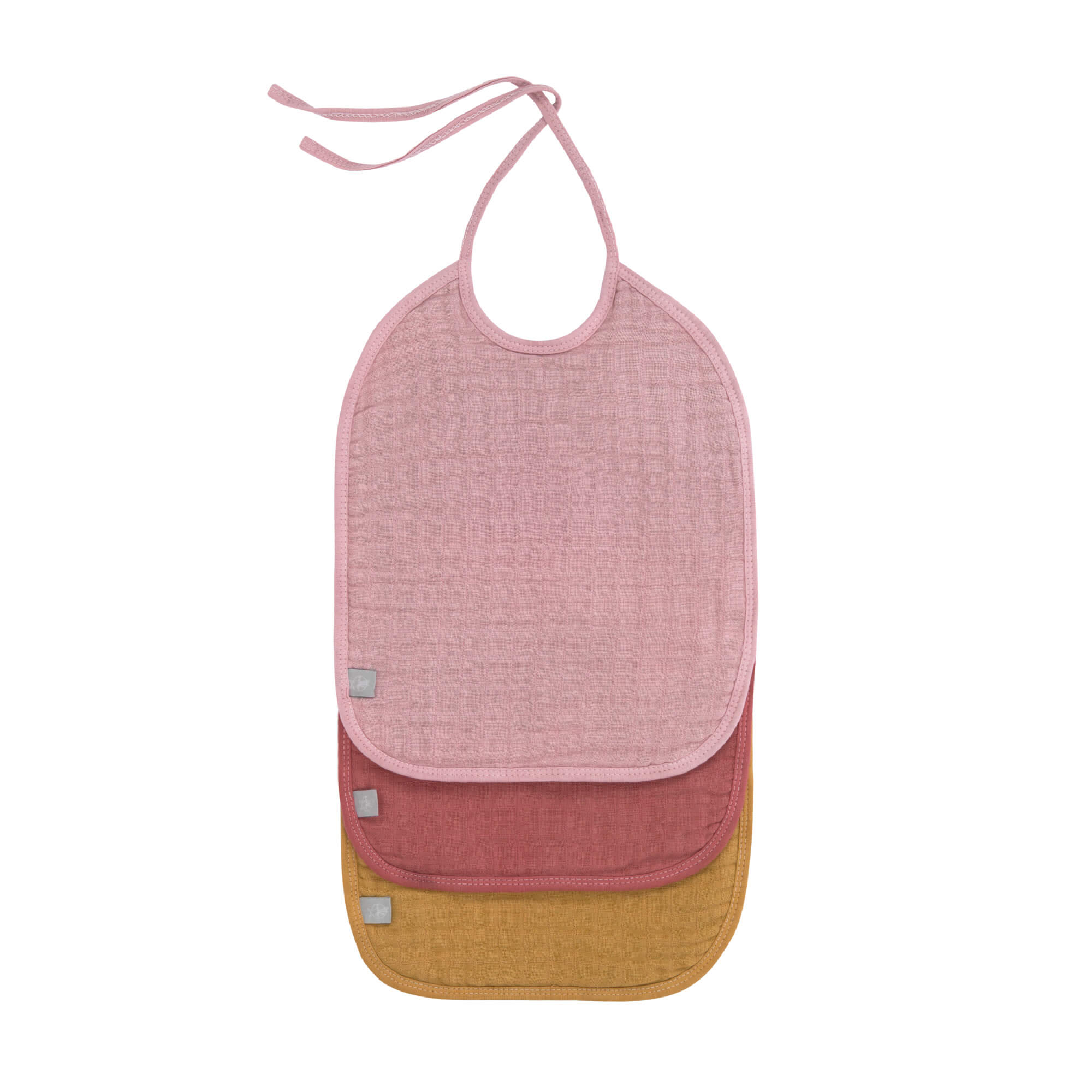 Mull Lätzchen (3 Stk) - Musselin Bib, Rose