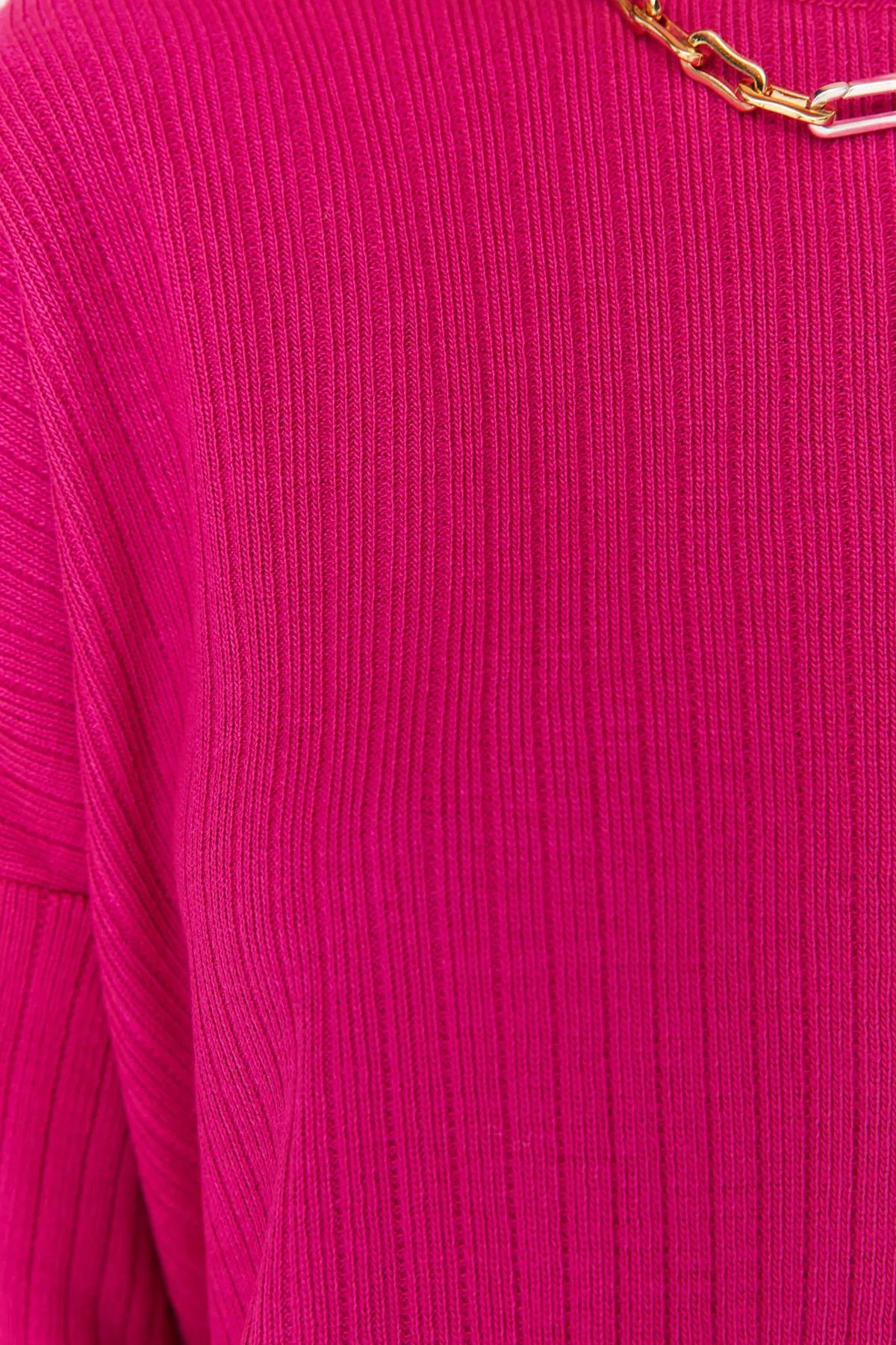 Trendyol Collection  Fuchsia Rundhals-Strickoberteil und -unterteil-Set TWOSS20AU0084