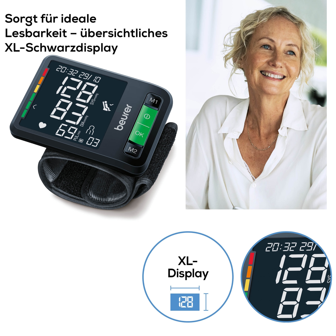 Beurer Handgelenk-Blutdruckmessgerät BC 87 <i>Bluetooth</i>®-Sanfter Druckaufbau und schnelle Messzeiten für komfortables Blutdruckmessen