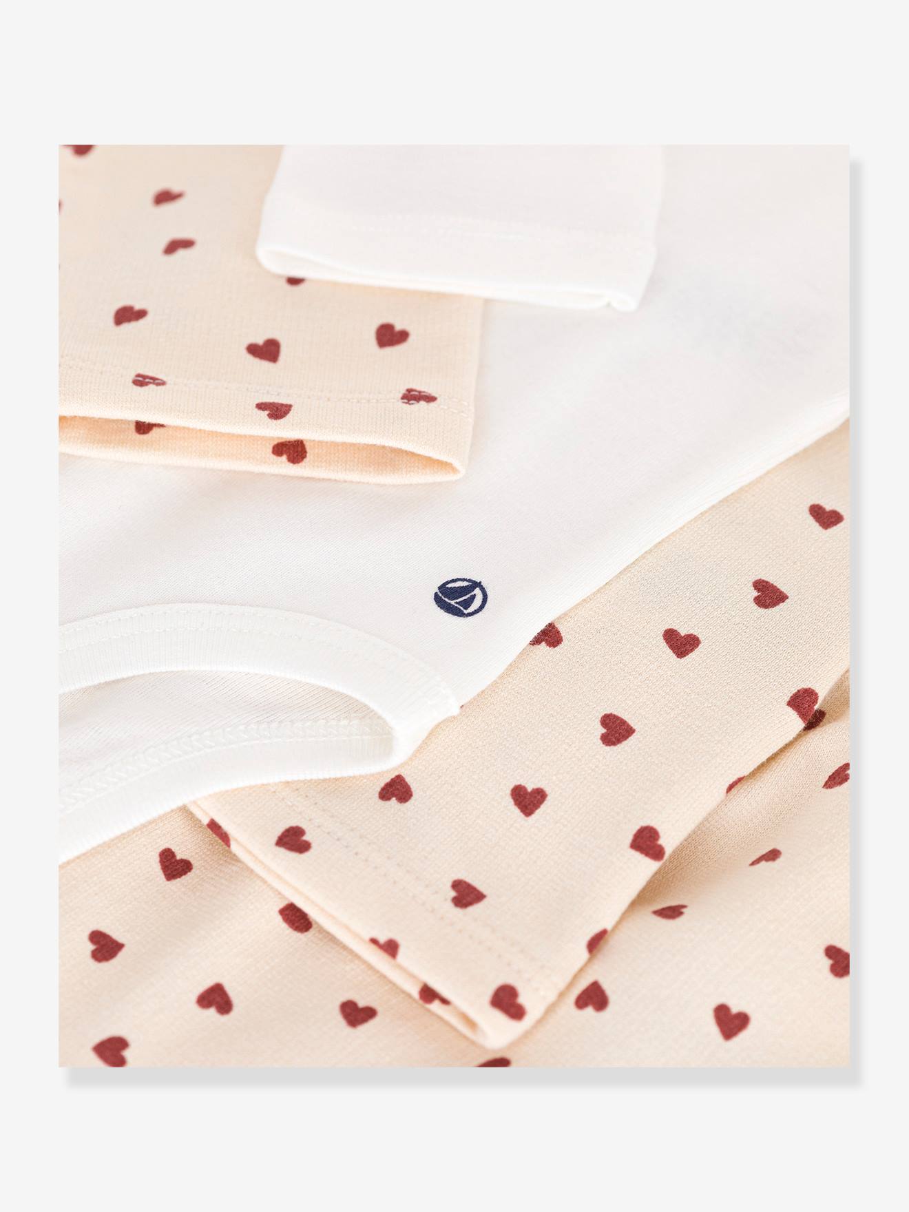 Petit Bateau 3-teiliges Baby-Set PETIT BATEAU, leichte Sweatware - beige bedruckt