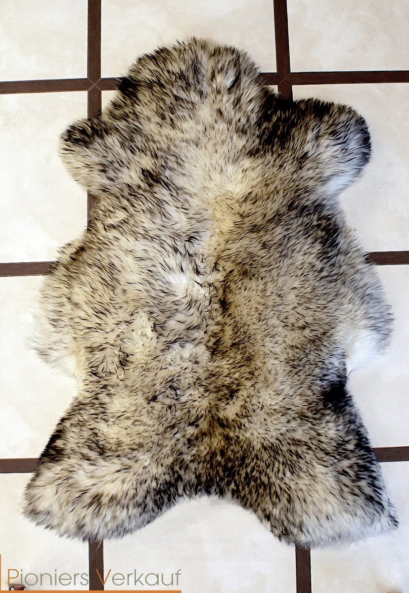 Fellteppich Pioniers Verkauf Schaffell Lammfell grau-stracciatella 110-119 cm, Pioniers Verkauf