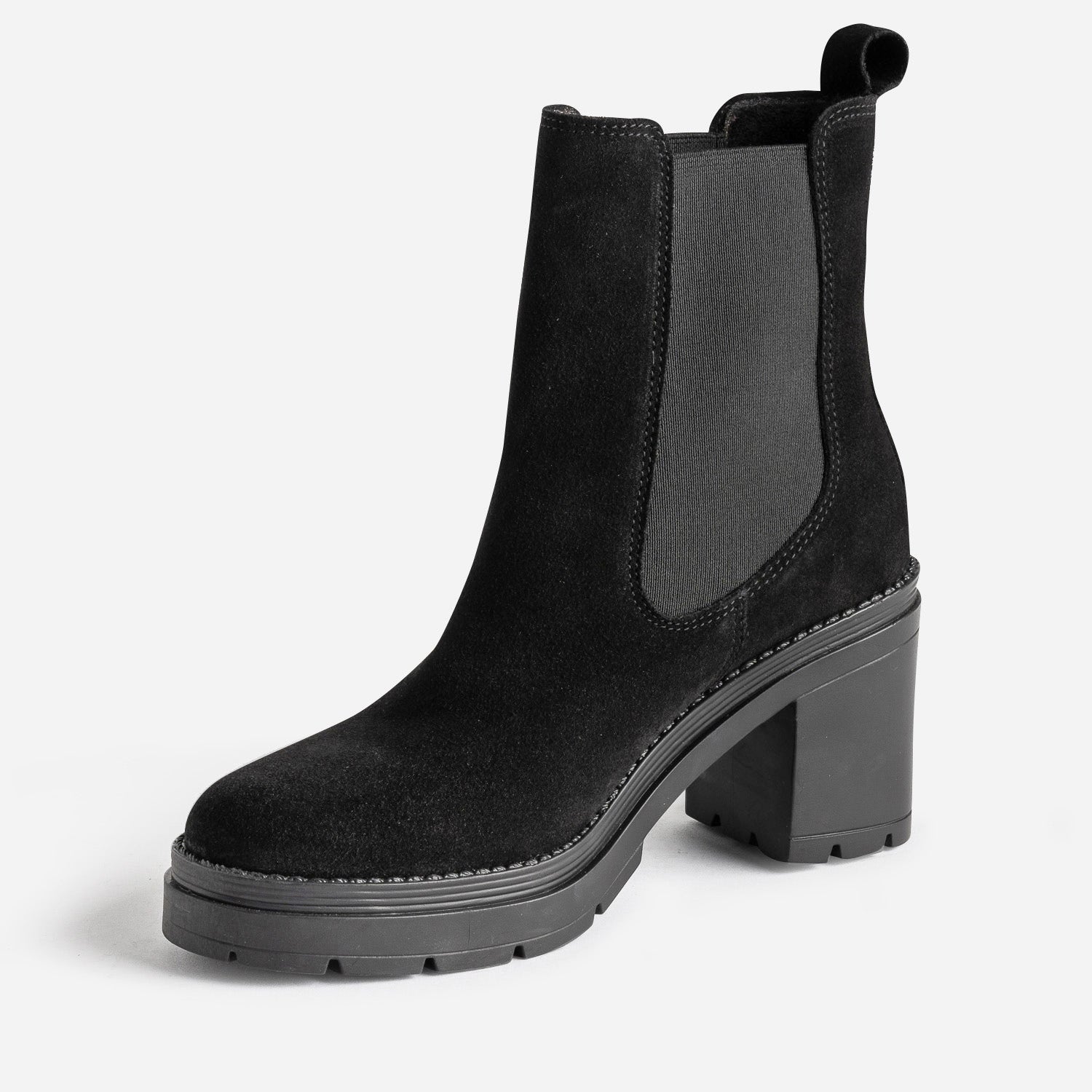 Chelsea boots TEXTO noir en cuir velours
