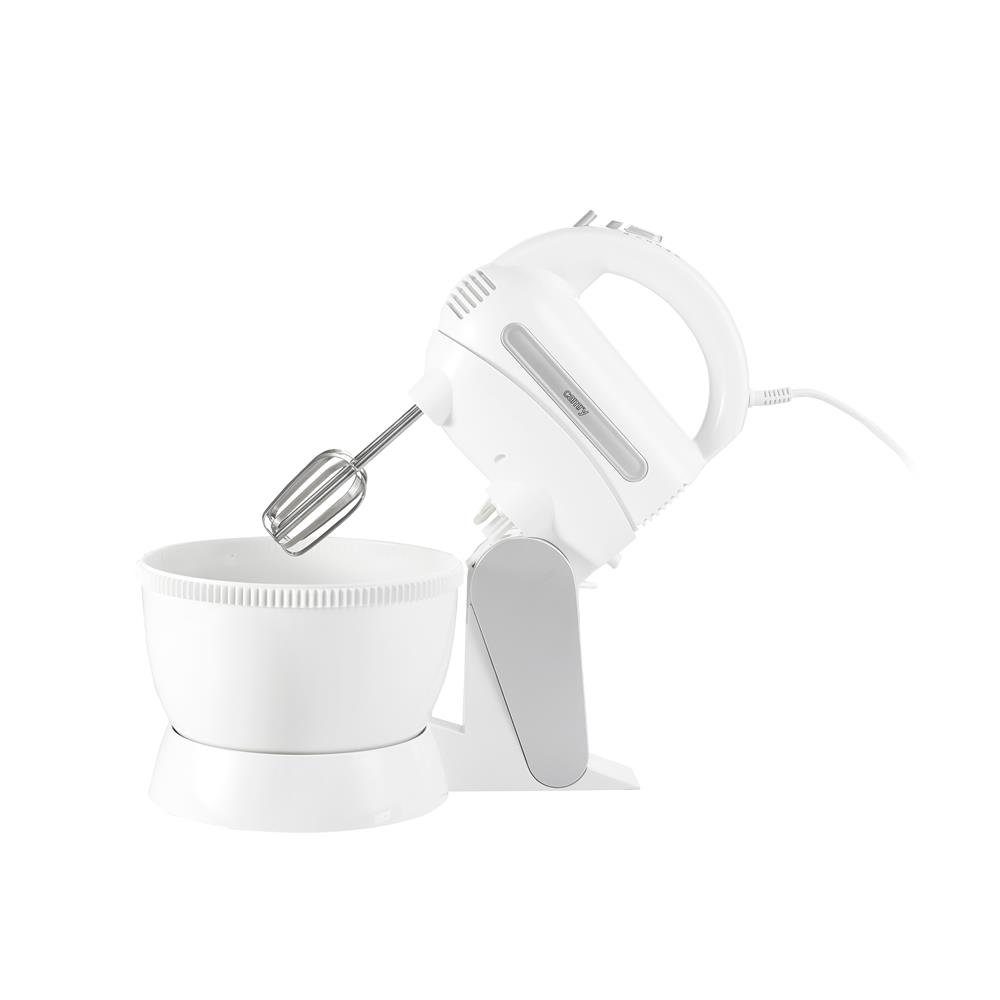 Camry Handmixer CR 4213 Handmixer mit Rührschüssel, 600 Watt, Handrührgerät, Standmixer, weiß