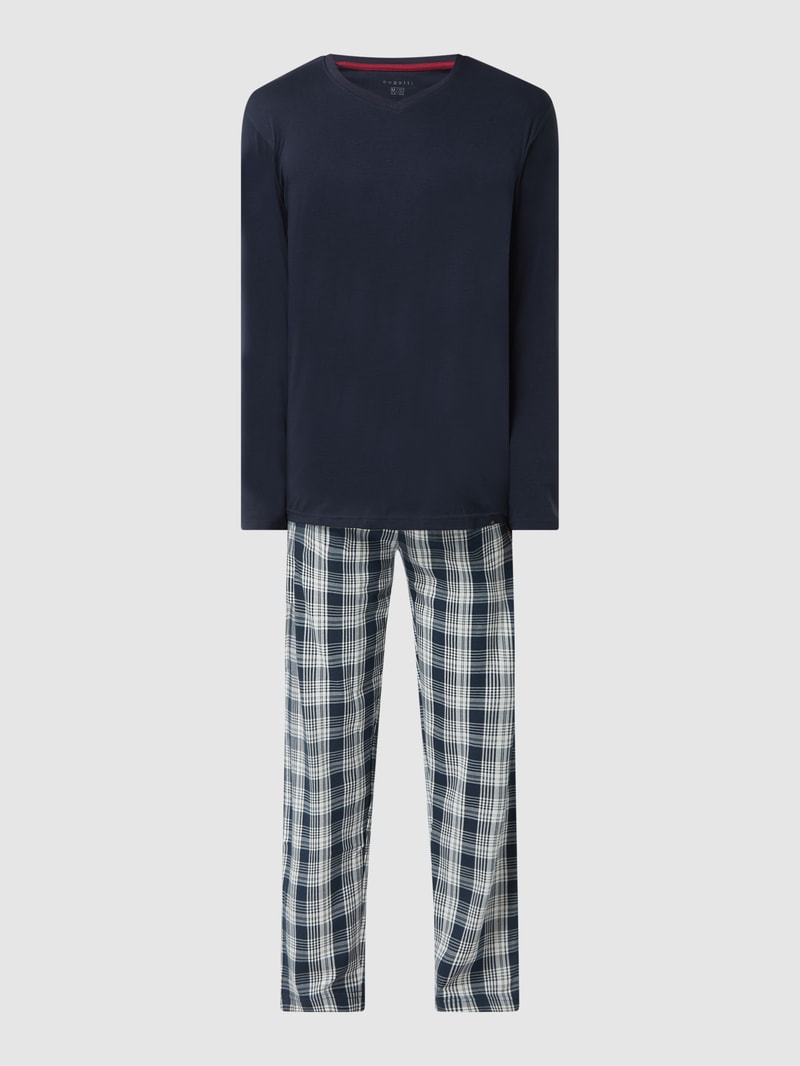 Pyjama aus Baumwolle in blau
