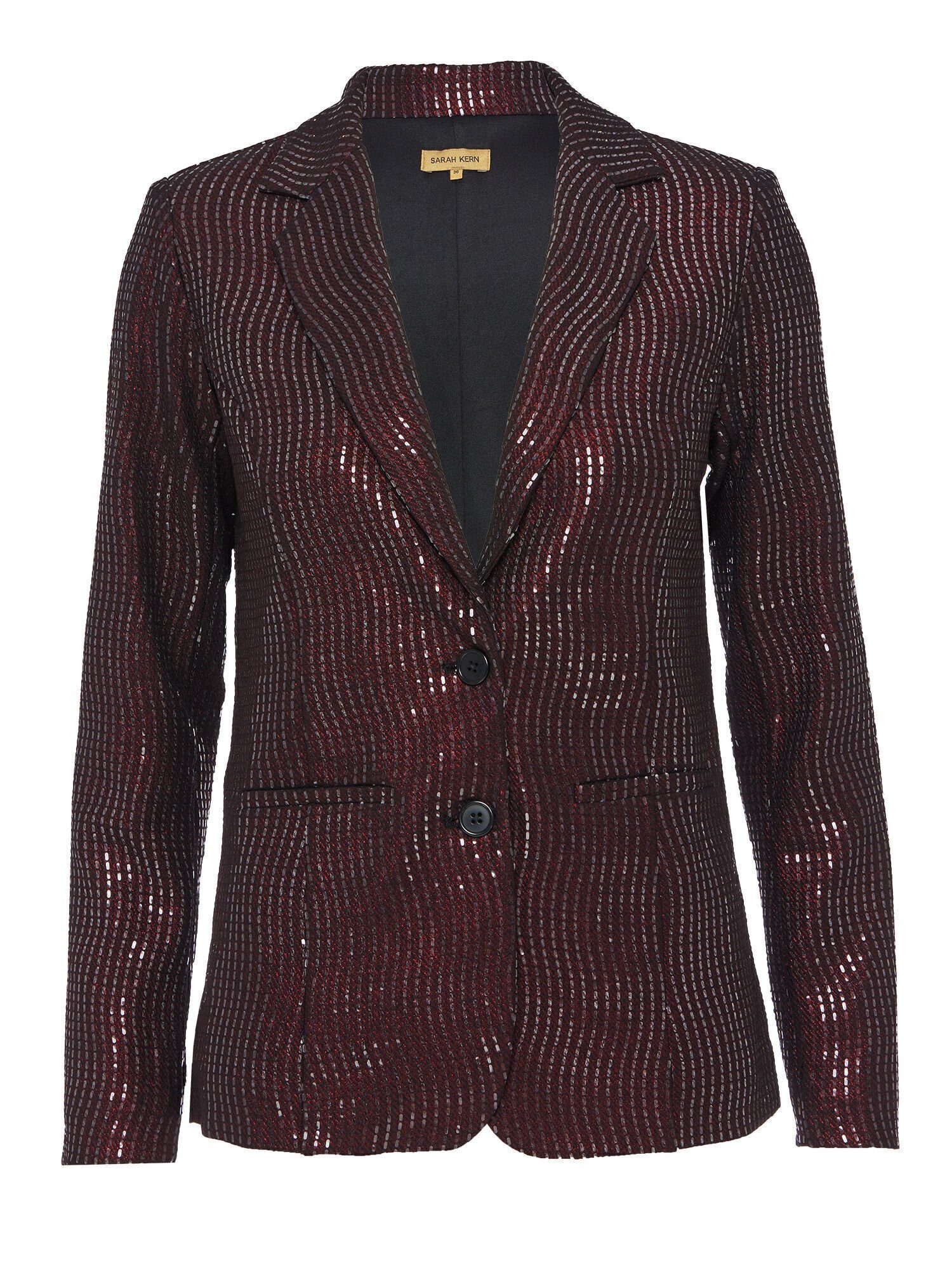 Sarah Kern Kurzblazer Freizeitblazer elastisch mit glitzernden Pailletten