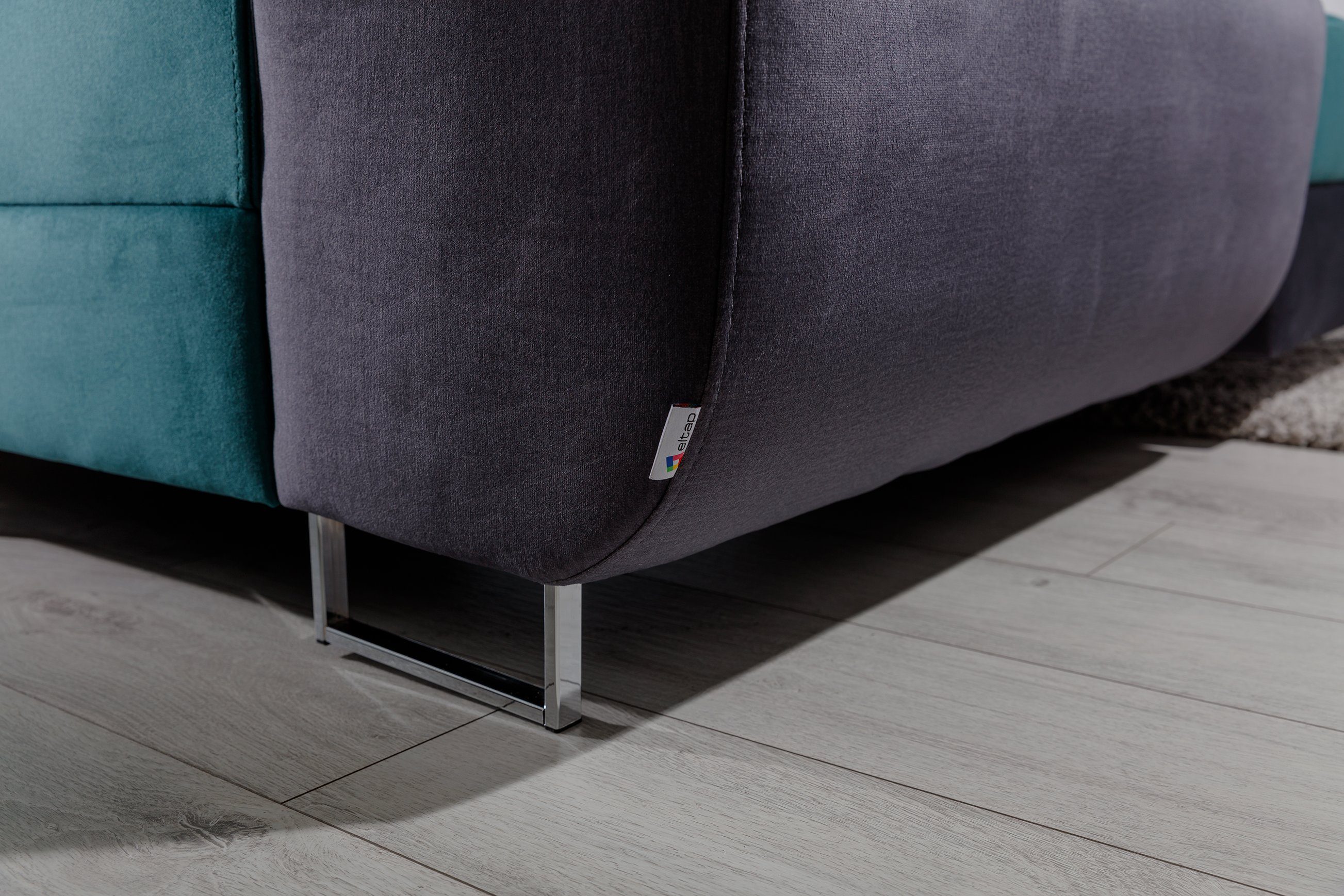 Best for Home Ecksofa Rodrigo, mit Bettfunktion, Bettkasten und verstellbaren Kopfstützen
