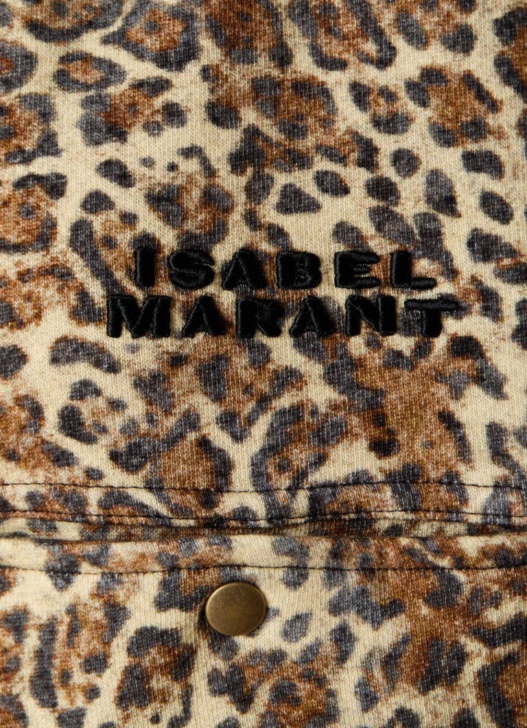 Maglione Isabel Marant Wilda con stampa leopardata e mezza zip