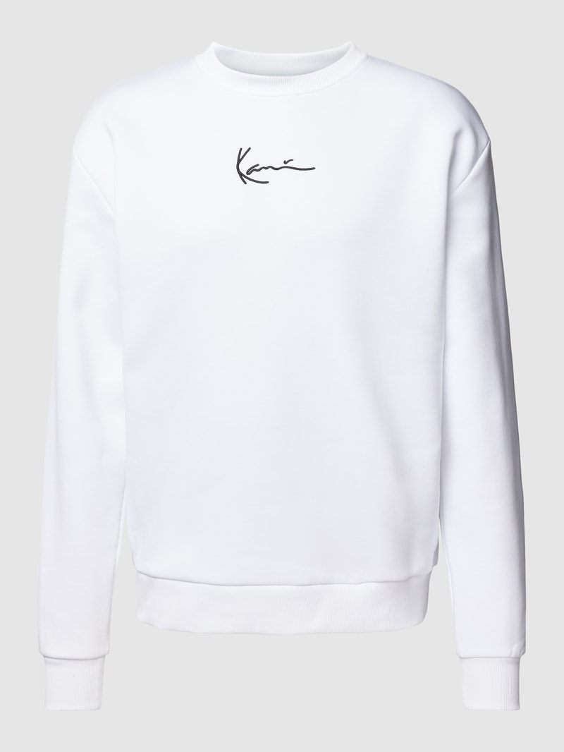 Sweatshirt mit Logo-Stitching in weiss