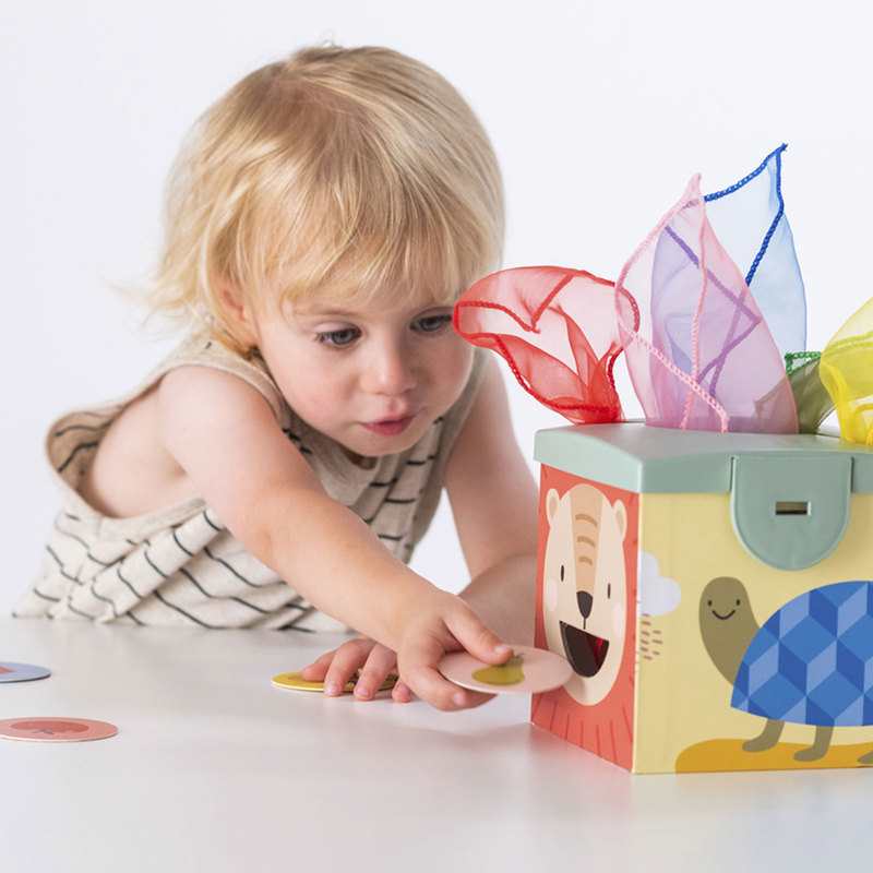 Cube magique balles tissus cartes Taf toys