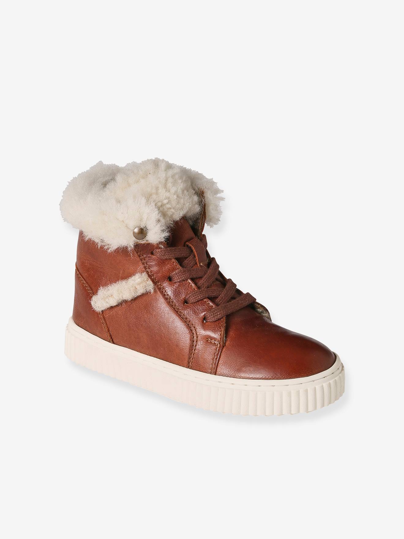 Vertbaudet Mädchen High-Sneakers mit Warmfutter - braun
