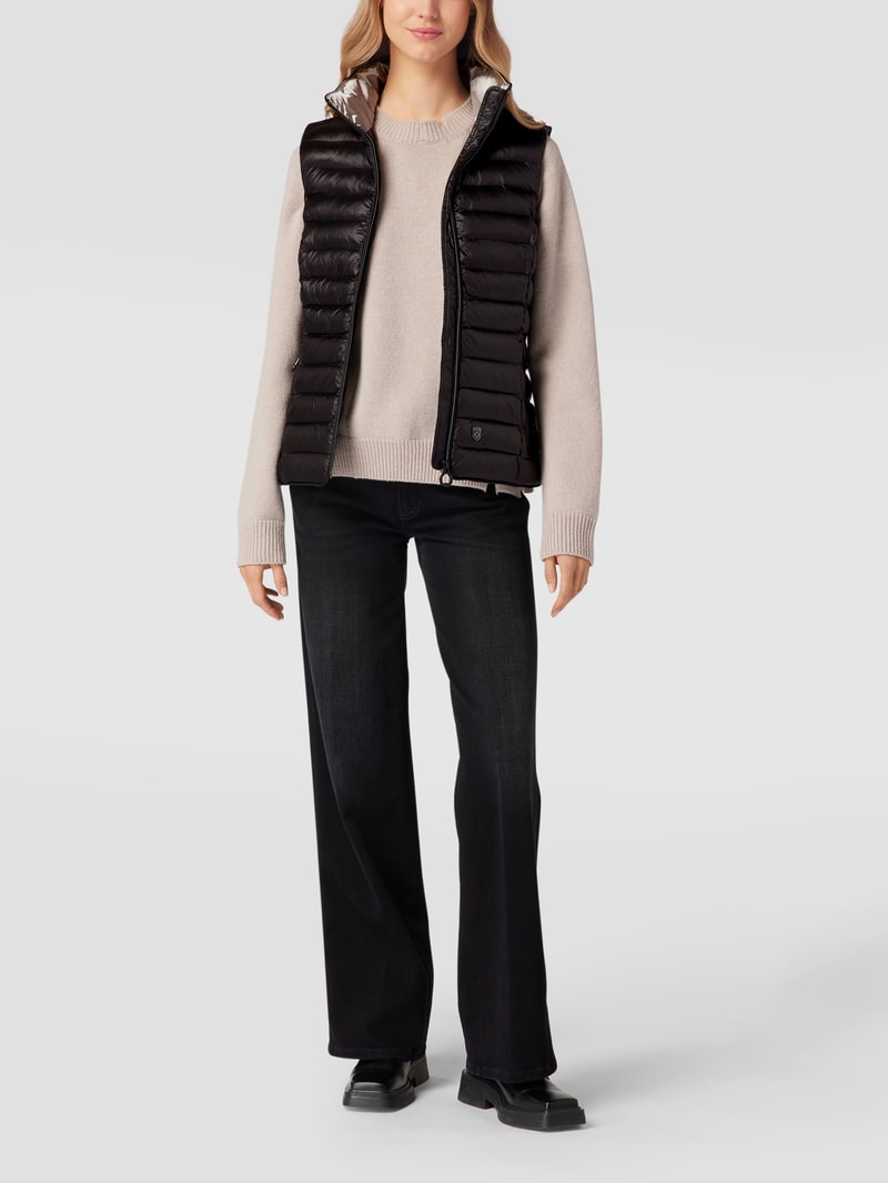 Steppweste mit Label-Applikation Modell 'Italy Vest' in schwarz