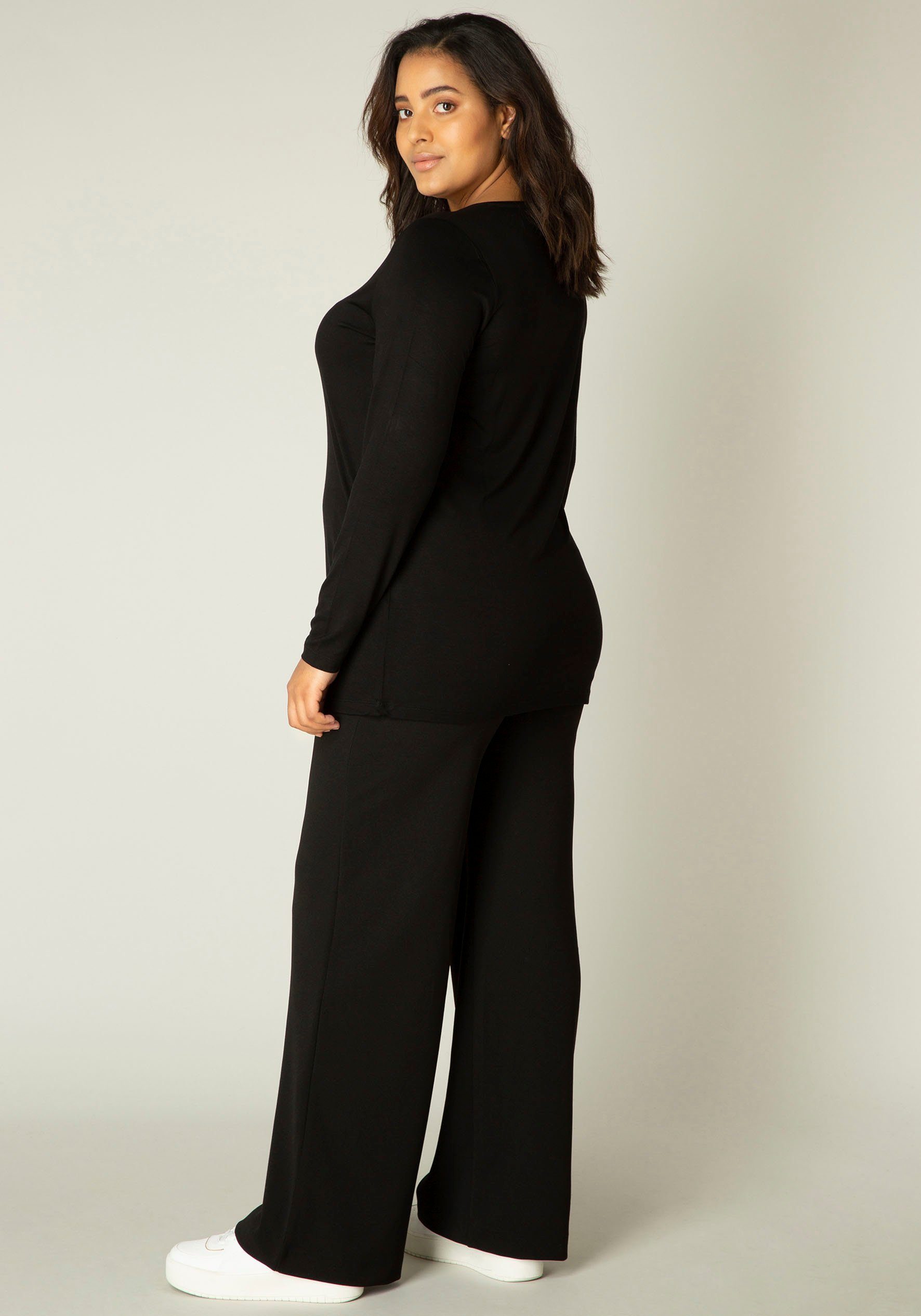 Base Level Curvy Langarmshirt Alize Weiche leicht glänzende Qualität