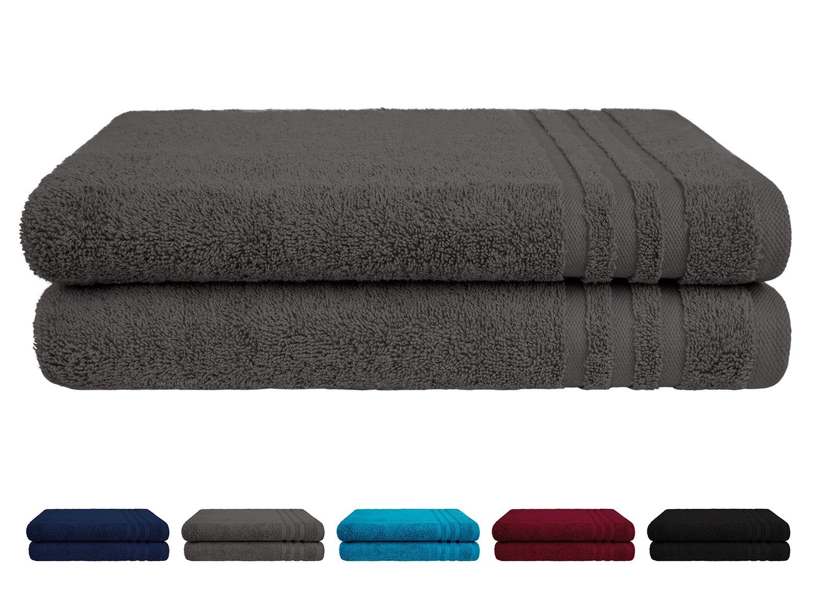 Rapp Badaustattung Badetücher Verona, Walkfrottee (2-St), ca. 70x140 cm Badetücher Duschtücher in Uni Farben 100% Baumwolle