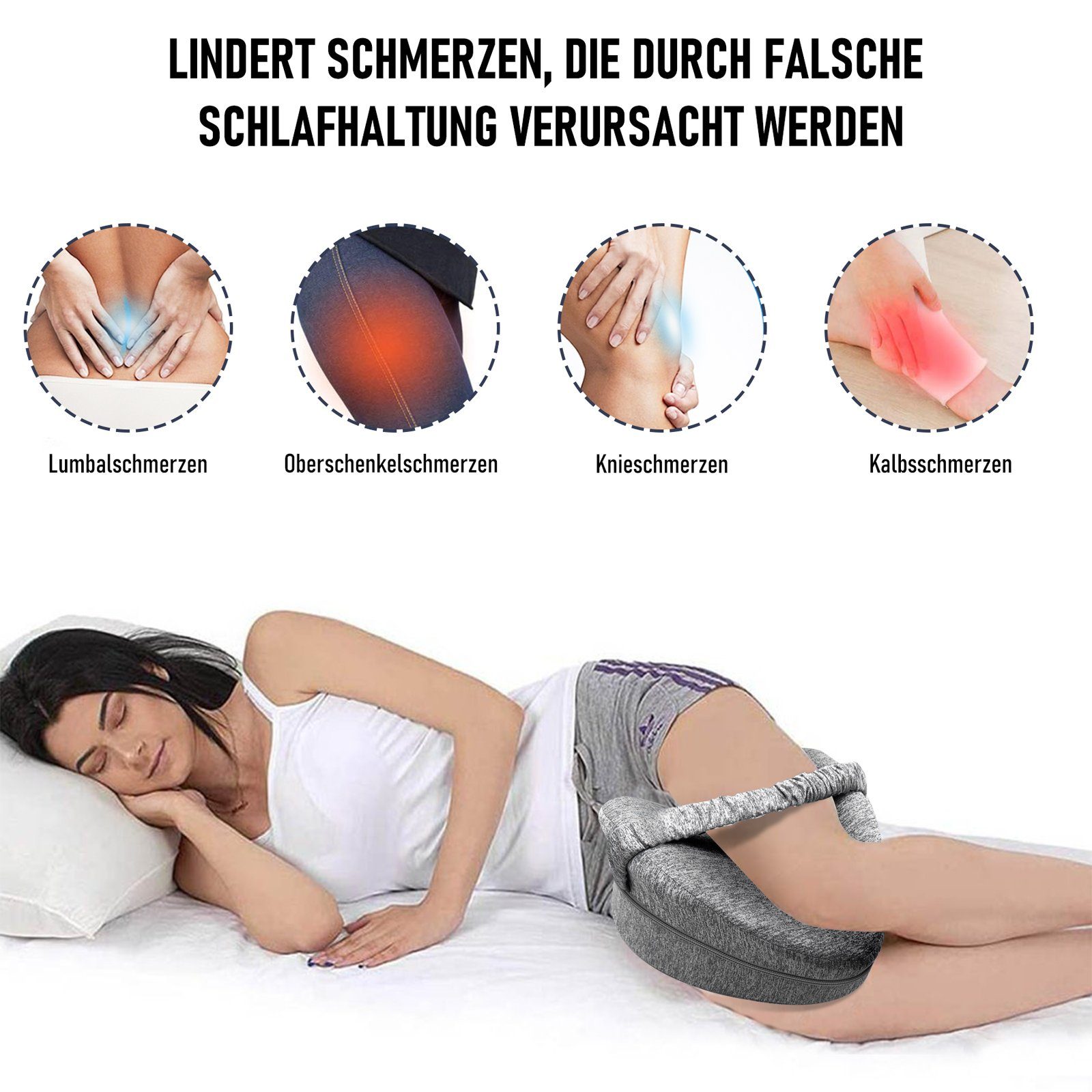 CALIYO Kniekissen Kniekissen für Seitenschläfer, Beinkissen Memory Foam Orthopädisches