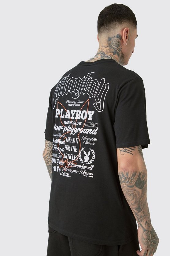 Tall schwarzes Playboy T-Shirt