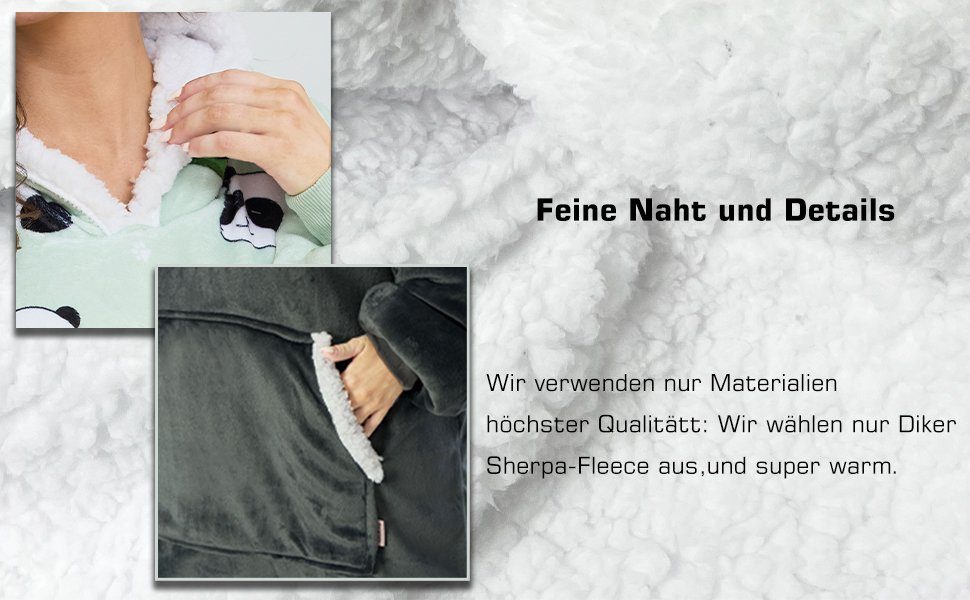 GRUIDAE Hoodie Hoodie Oversize Decke, Kuscheldecke mit ärmeln und Kapuze Weihnachtspullover decke mit ärmeln