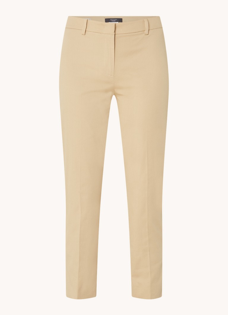 MaxMara Cecco mid waist slim fit cropped chinos with piped pockets