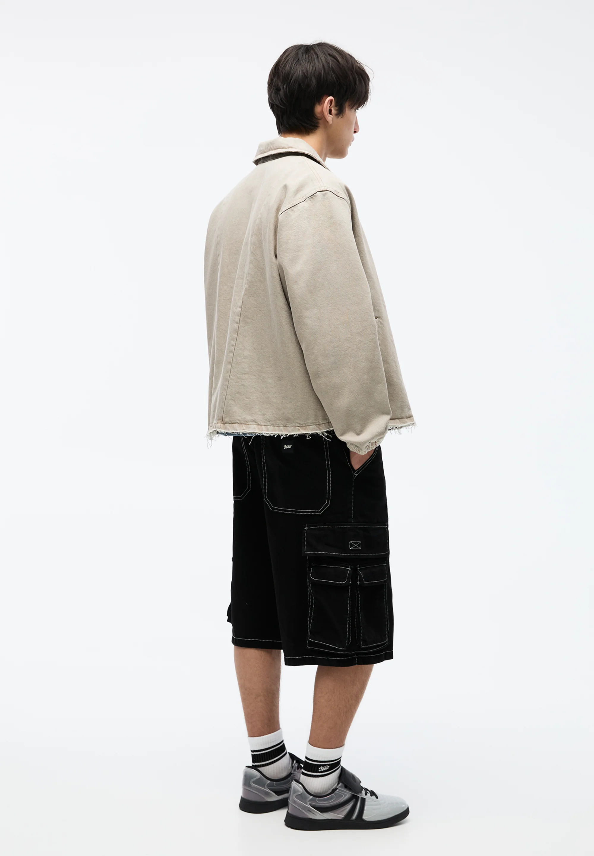 PULL&BEAR STWD CINTURA COSTURADA - Chaqueta vaquera