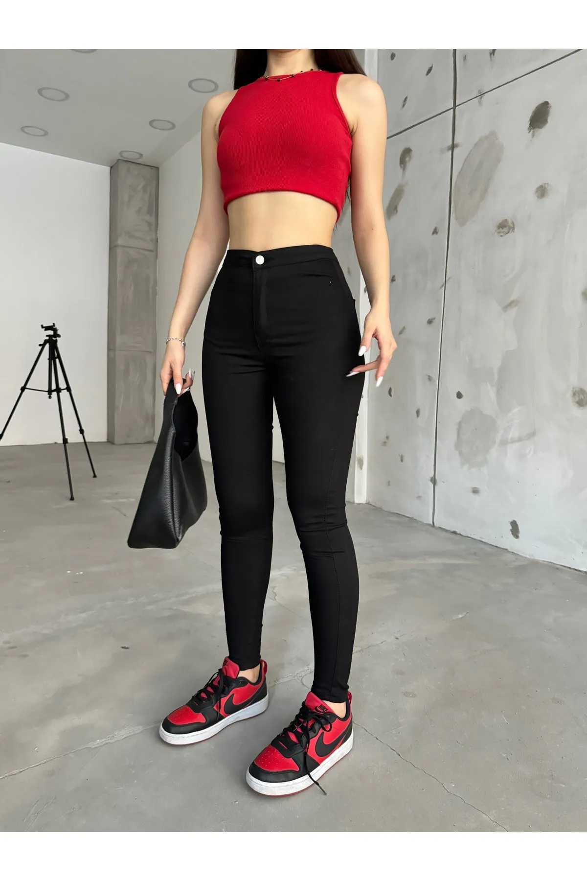 BİKELİFE  Schwarze Lycra-Leggings für Damen