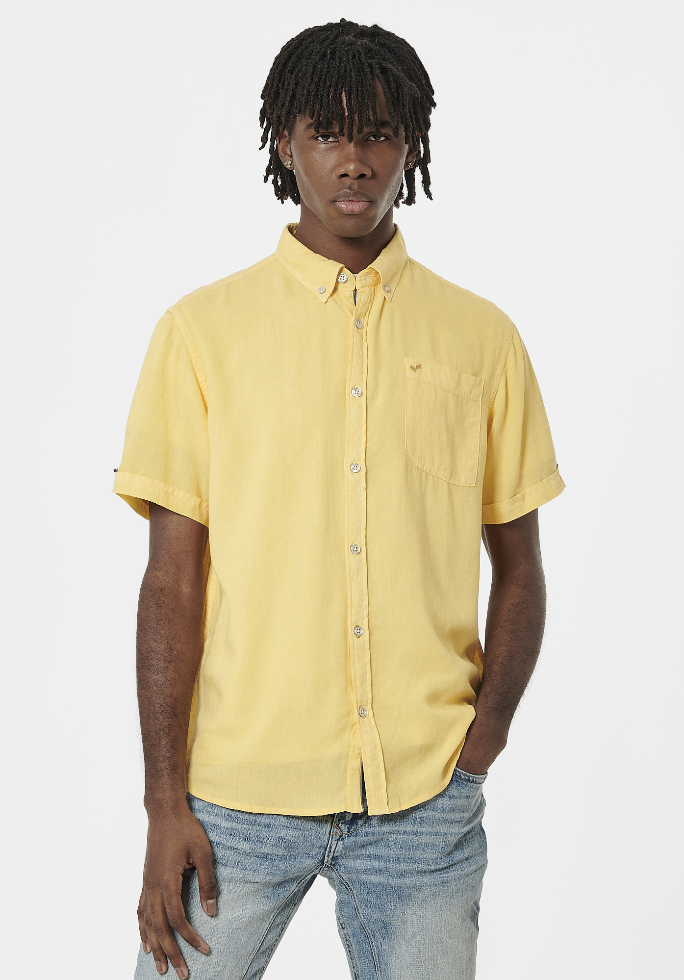 MAYO   Chemise jaune Homme