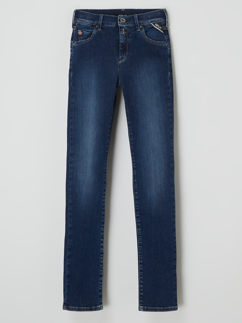Skinny Fit High Waist Jeans mit Stretch-Anteil Modell 'Nellie' in jeans