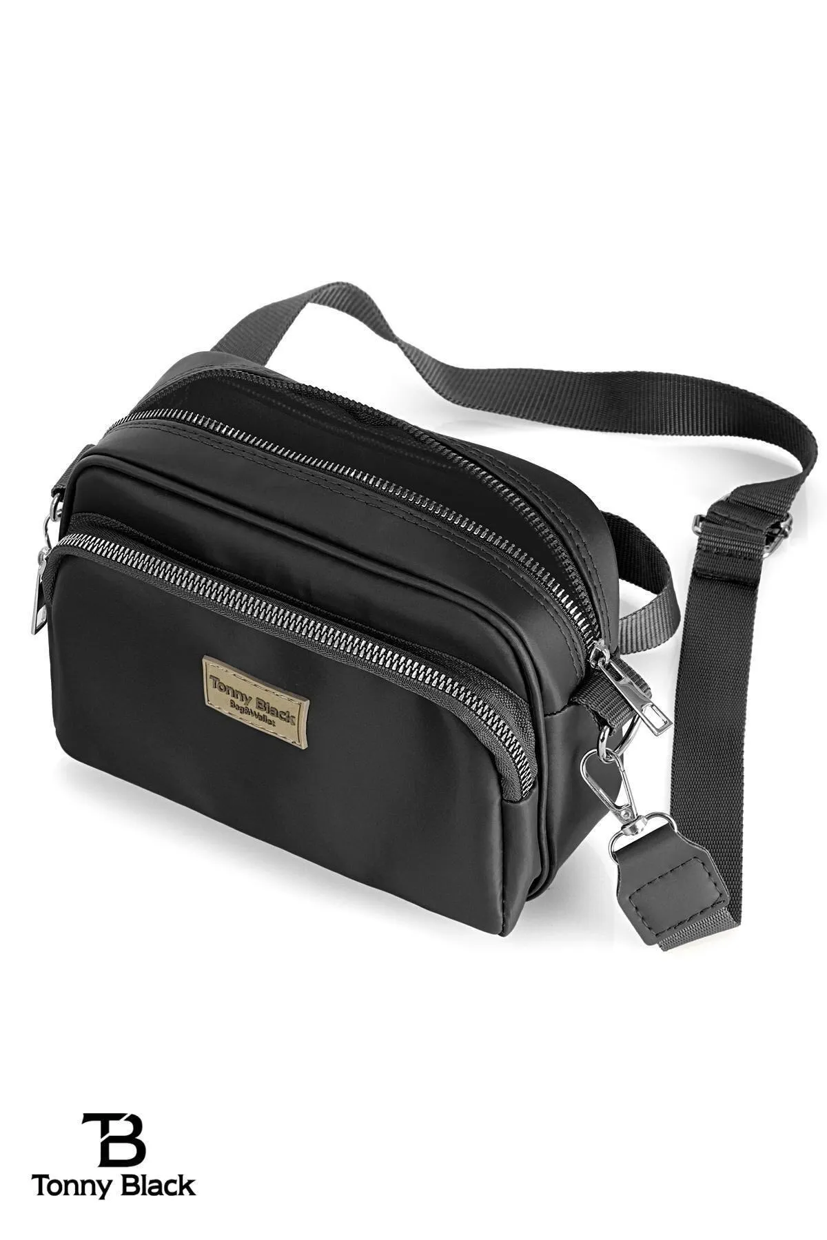 Tonny Black  Original Damen-Umhängetasche mit bequemem Säulengurt, diagonal verstellbarem Gurt und zwei Ösen, wasserdicht
