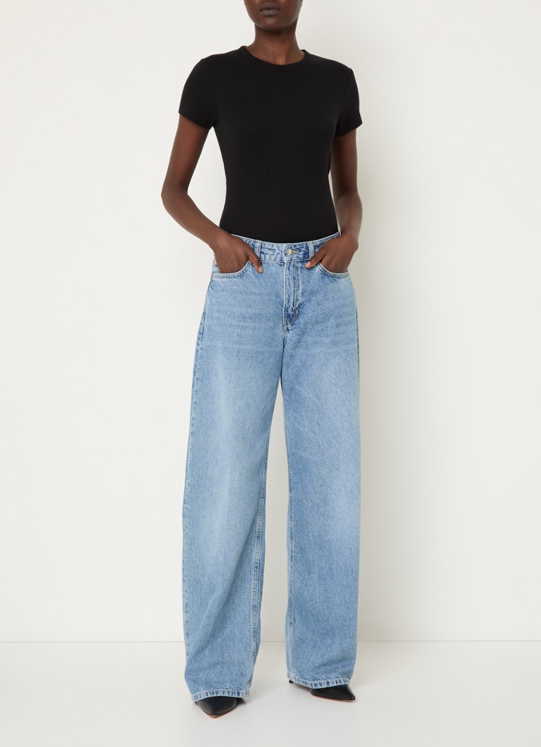 DRYKORN  Koale ribgebreid T-shirt met ronde hals