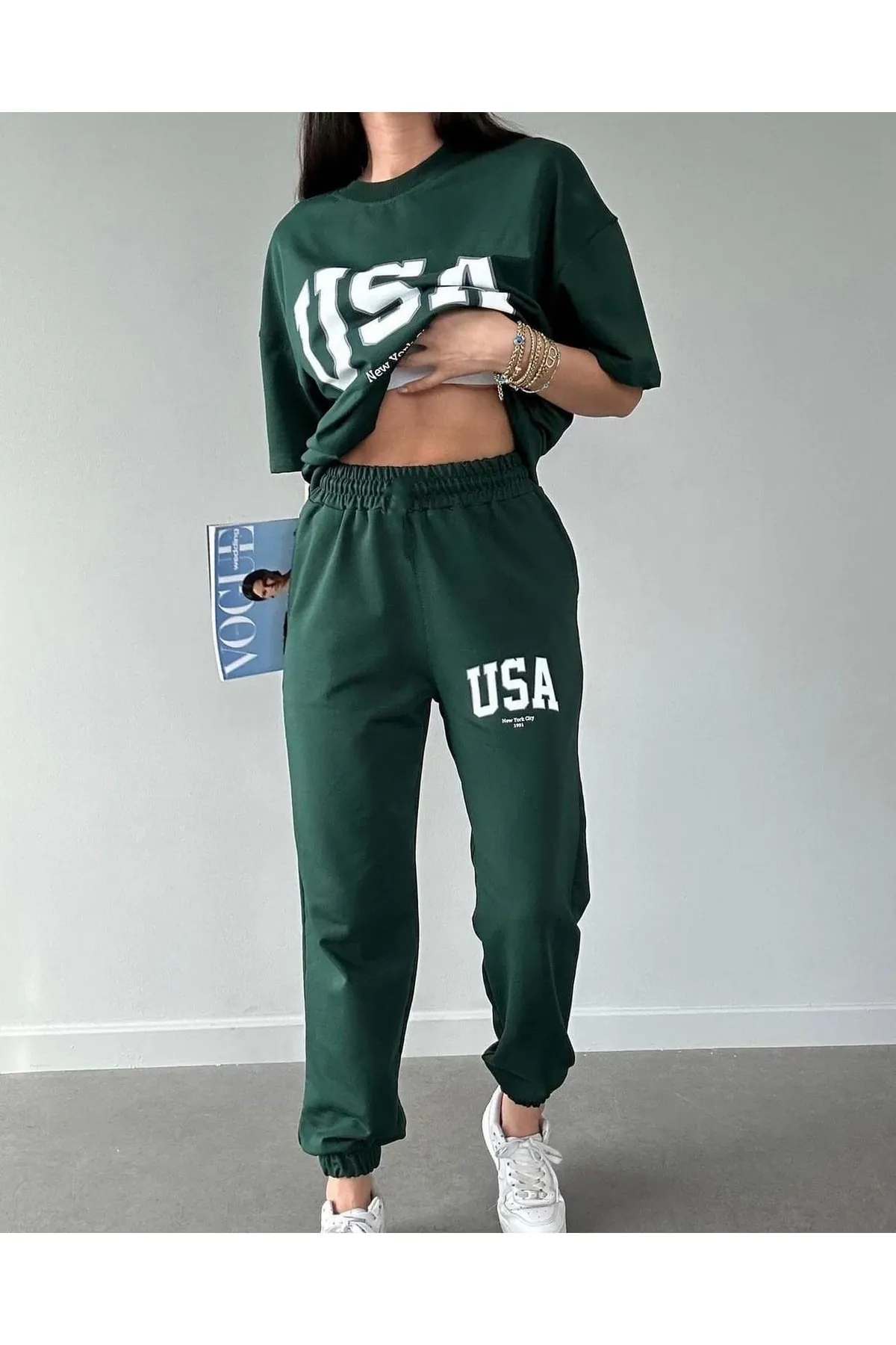 AFROGİYİM  Zweiteiler - Grün - Oversized