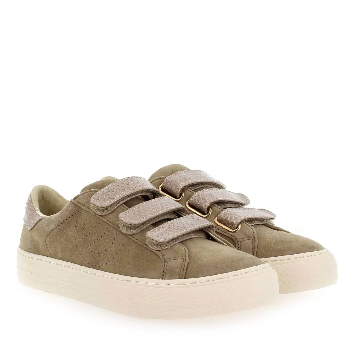 No Name  ARCADE STRAPS PERFOS SUEDE - Beige Taupe