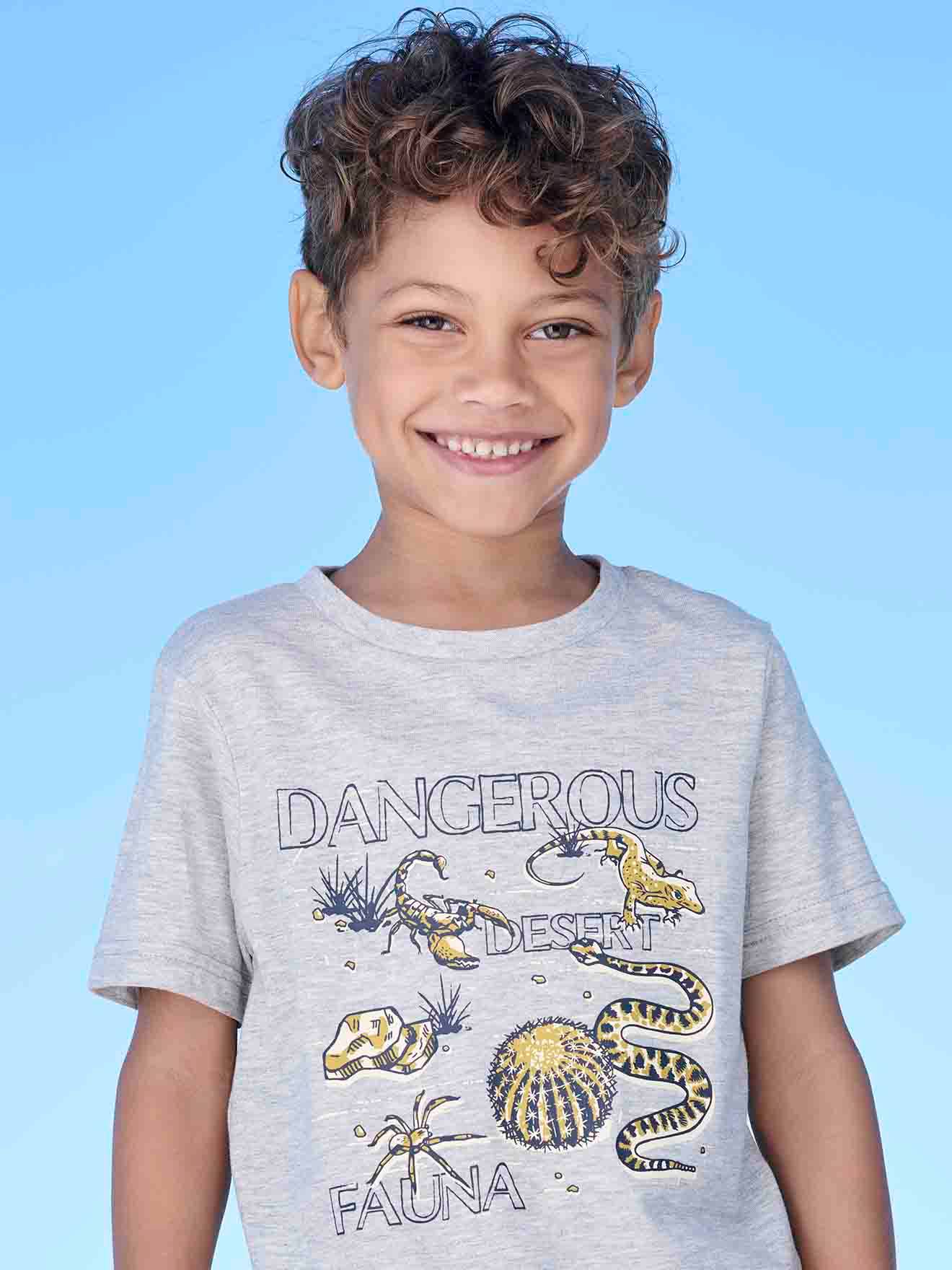 Vertbaudet Jungen T-Shirt mit Recycling-Baumwolle - grau meliert