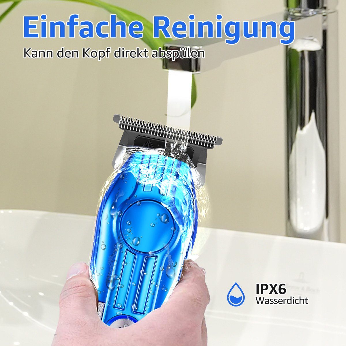 7Magic Bartschneider Professionelle Wasserdichte Haarschneider, 1200-mAh-Akku Barttrimmer herren, LED-Display Herren Trimmer
