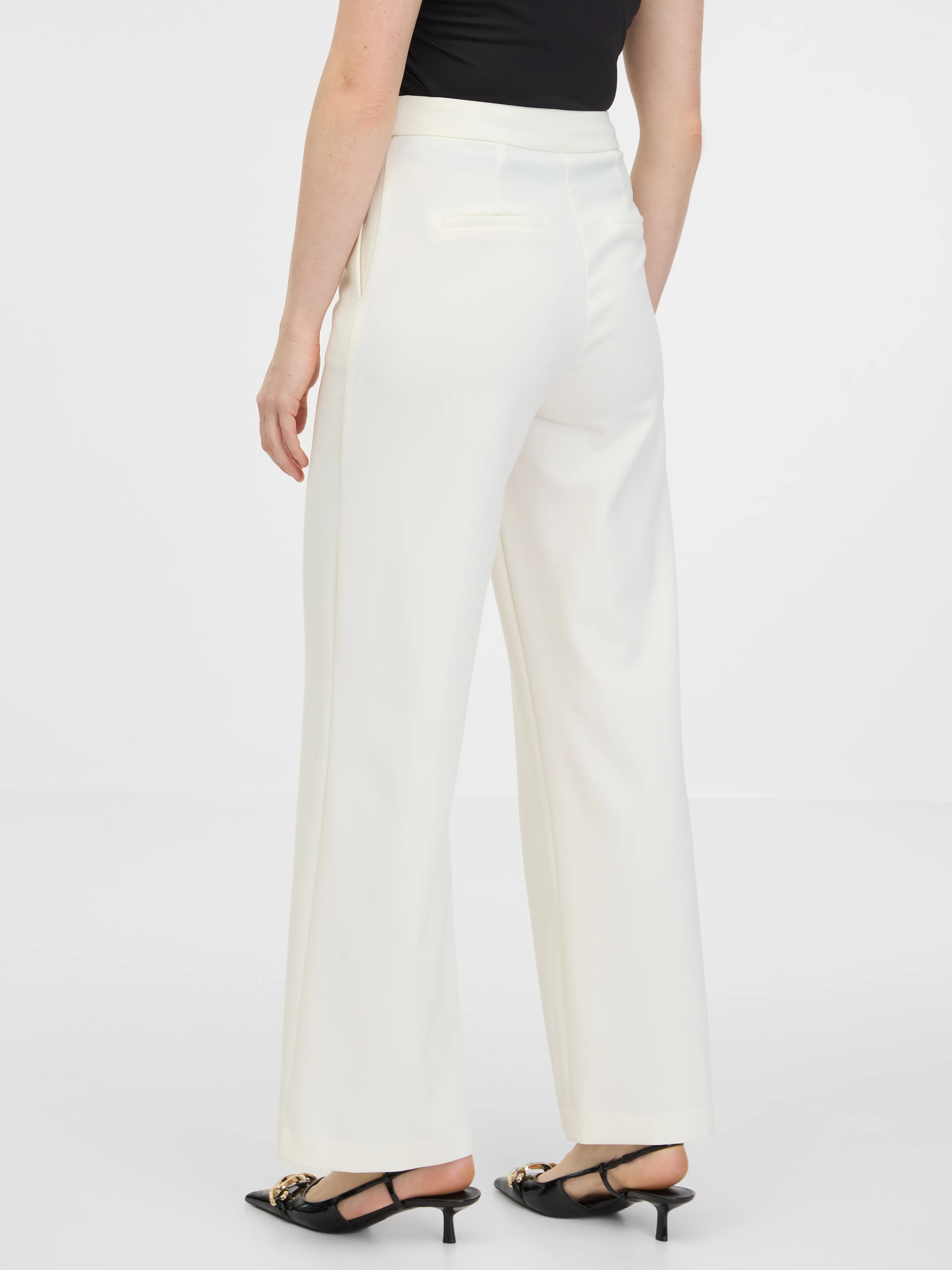 Cremefarbene weite Damenhose ORSAY
