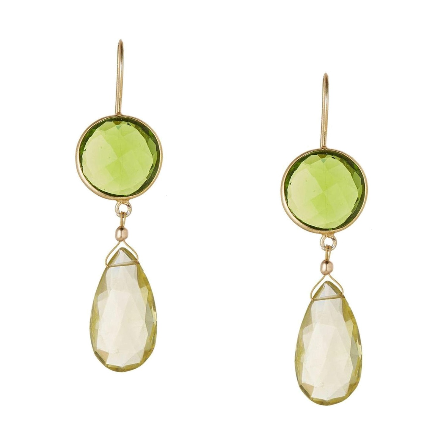 Ohrringe 'Peridot und Citrin Tropfen'