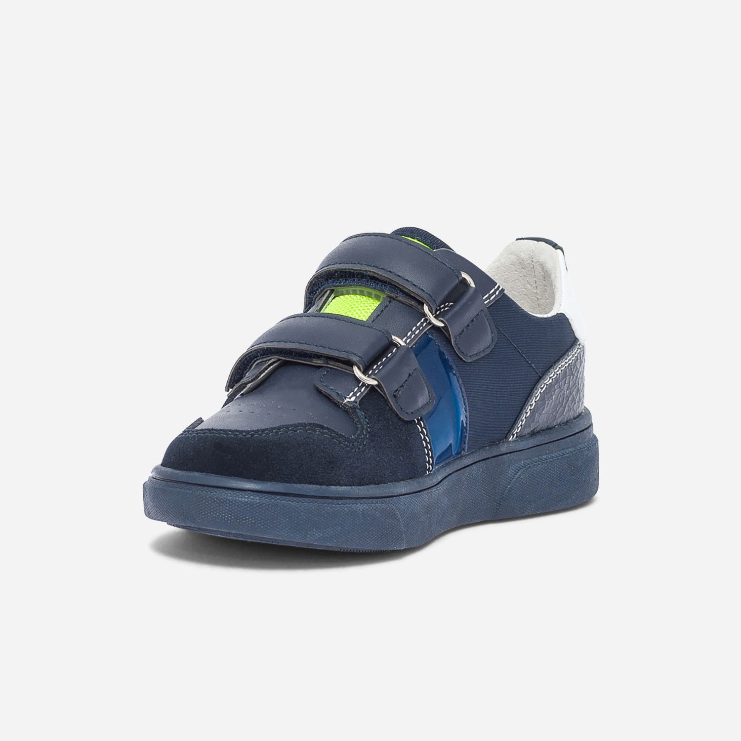 Tennis BUGGY bleu marine et jaune fluo