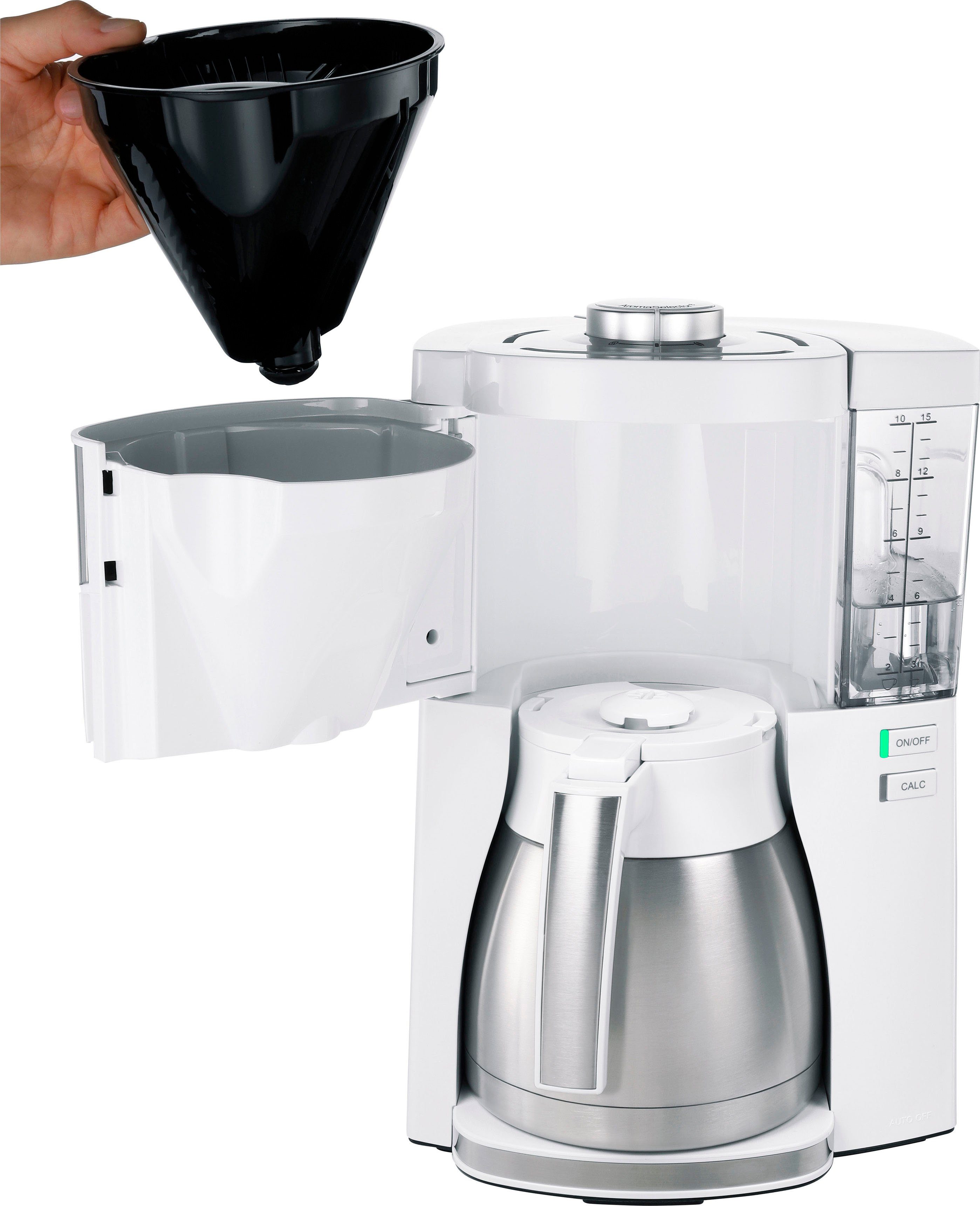 Melitta Filterkaffeemaschine Look® Therm Perfection 1025-15, 1,25l Kaffeekanne, Papierfilter 1x4