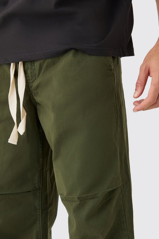 Lockere Hose mit elastischem Bund und Kontrast-Kordelzug