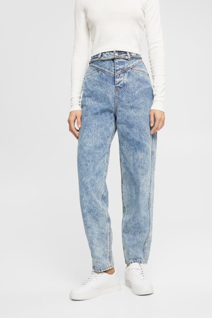 Banana-Fit-Jeans mit hohem Bund und Stonewashed-Effekt
