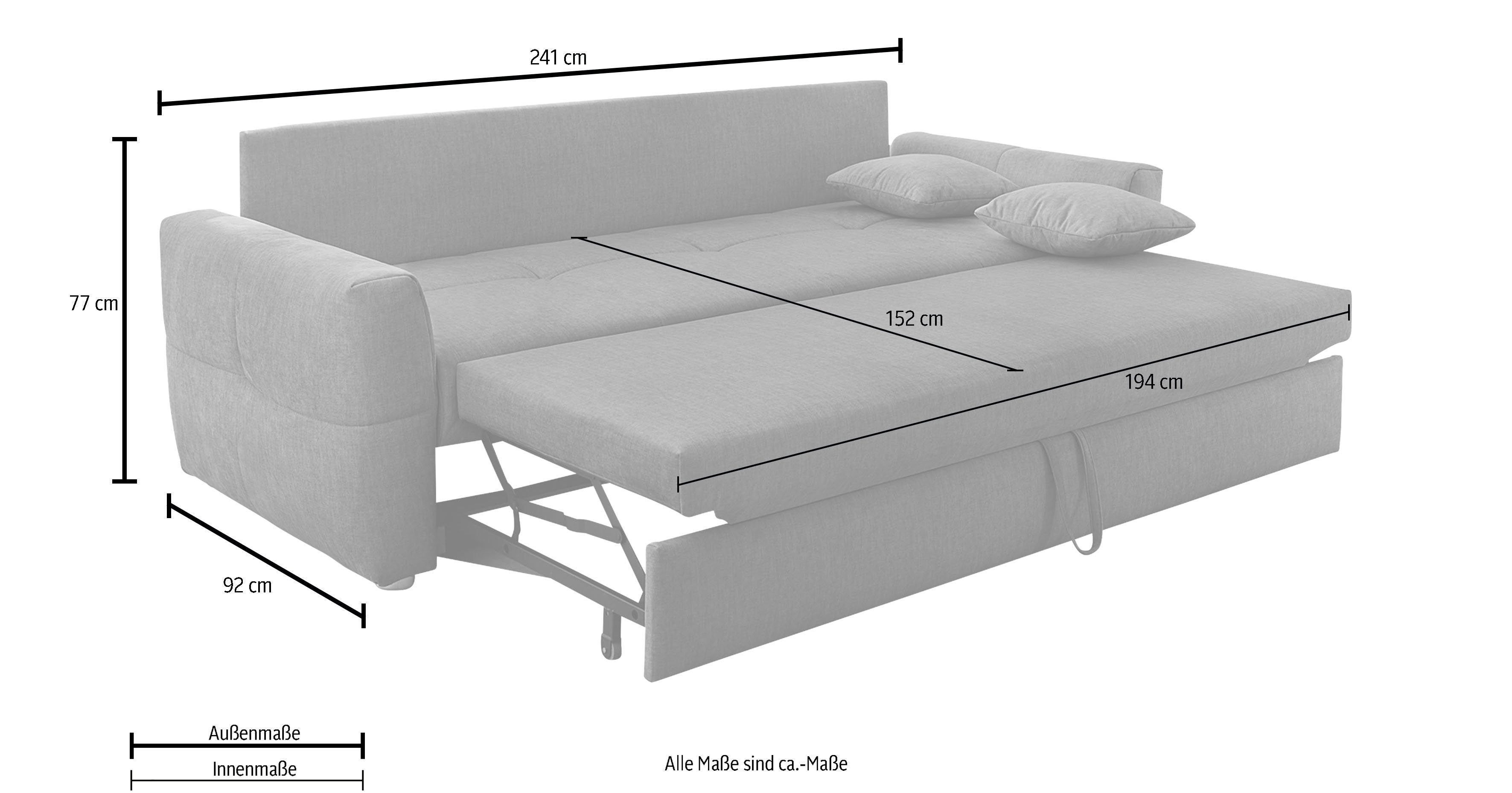 Jockenhöfer Gruppe Schlafsofa Benjamin, praktische Gästebettfunktion und große Liegefläche (152 x 194 cm)