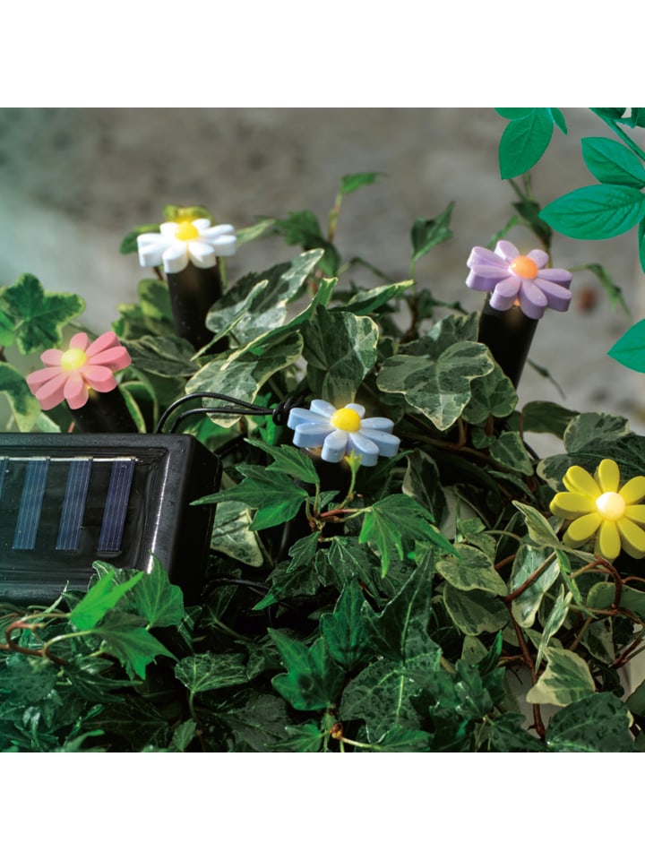MARELIDA LED Solar Lichterkette Blumen 5 Beetstecker Gartenstecker H: 17cm in bunt günstig kaufen onesize