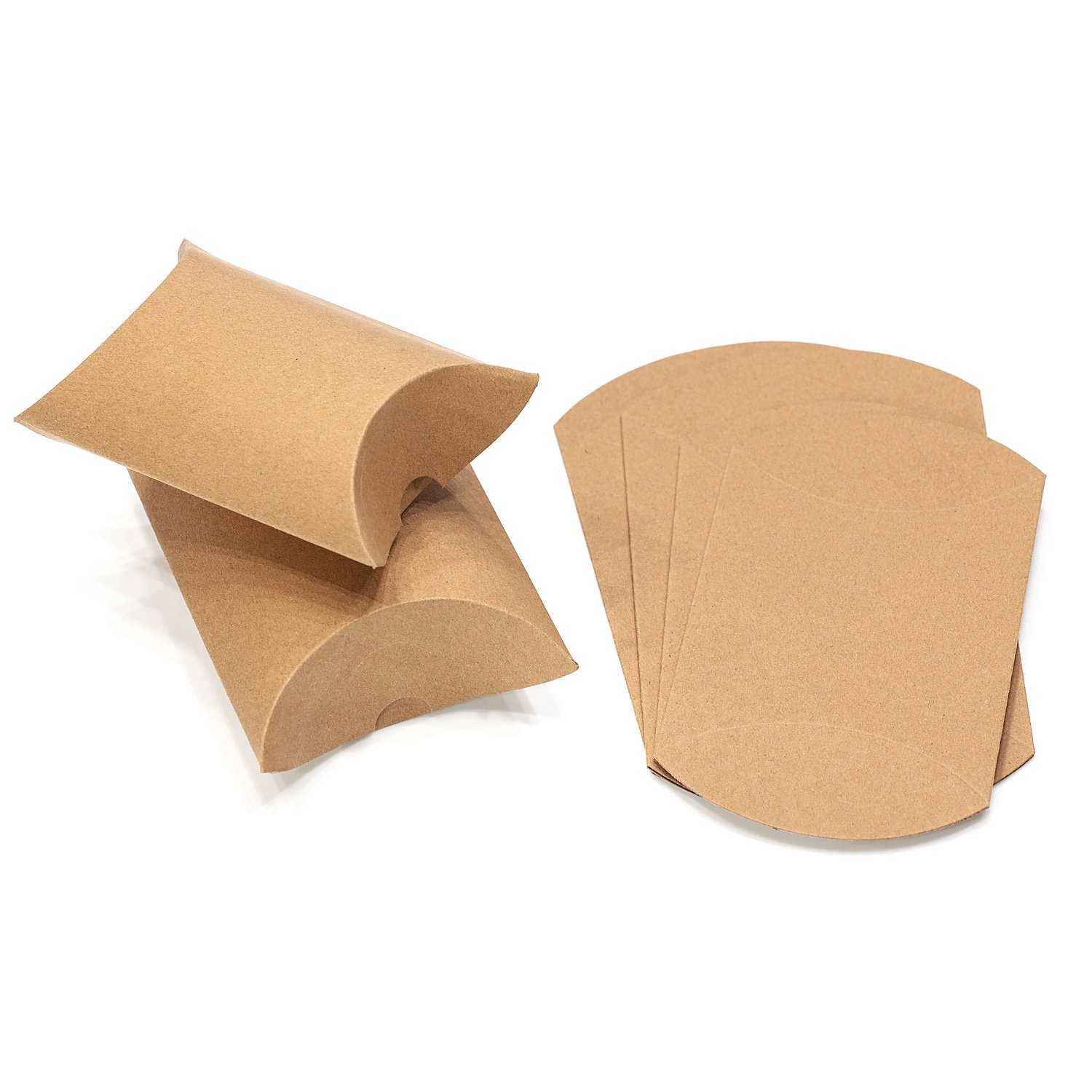 Kraftpapier-Faltschachteln, braun, 2 Größen, 12 Stück