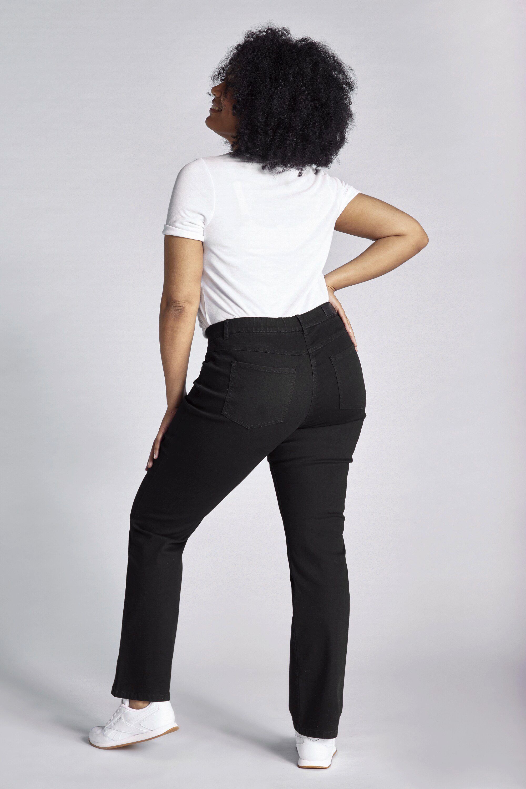 Ulla Popken Funktionshose Jeans Mandy gerade 5-Pocket-Form Komfortbund