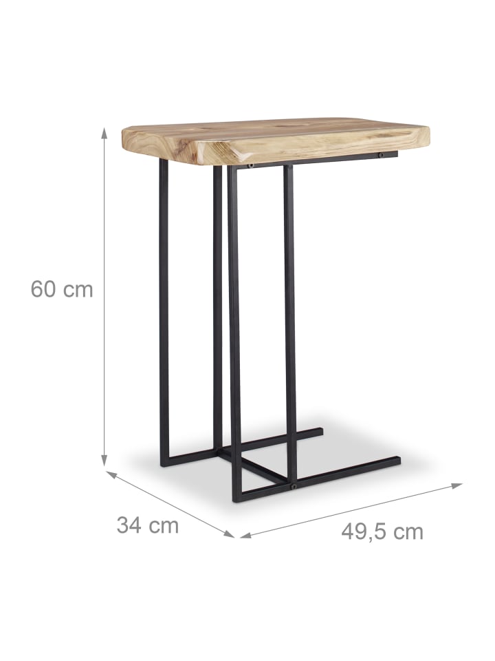 relaxdays Beistelltisch in Natur - (B)34 x (H)60 x (T)49,5 cm günstig kaufen onesize