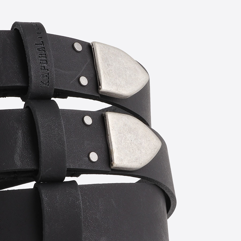 NALAN  Double ceinture noire Femme