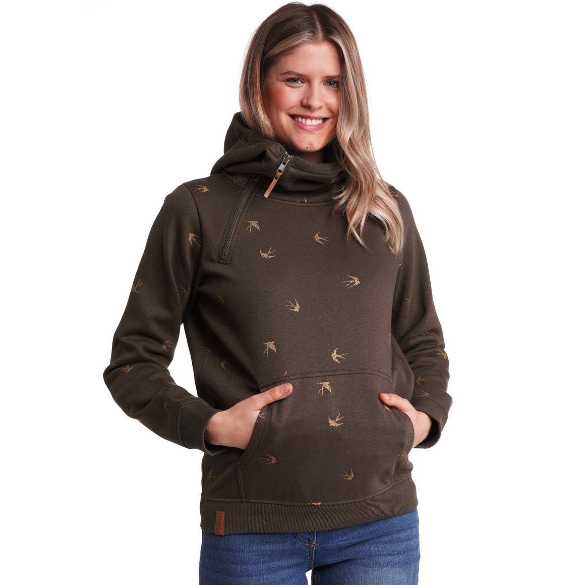 Damen Hoodie mit Schwalben-Allover